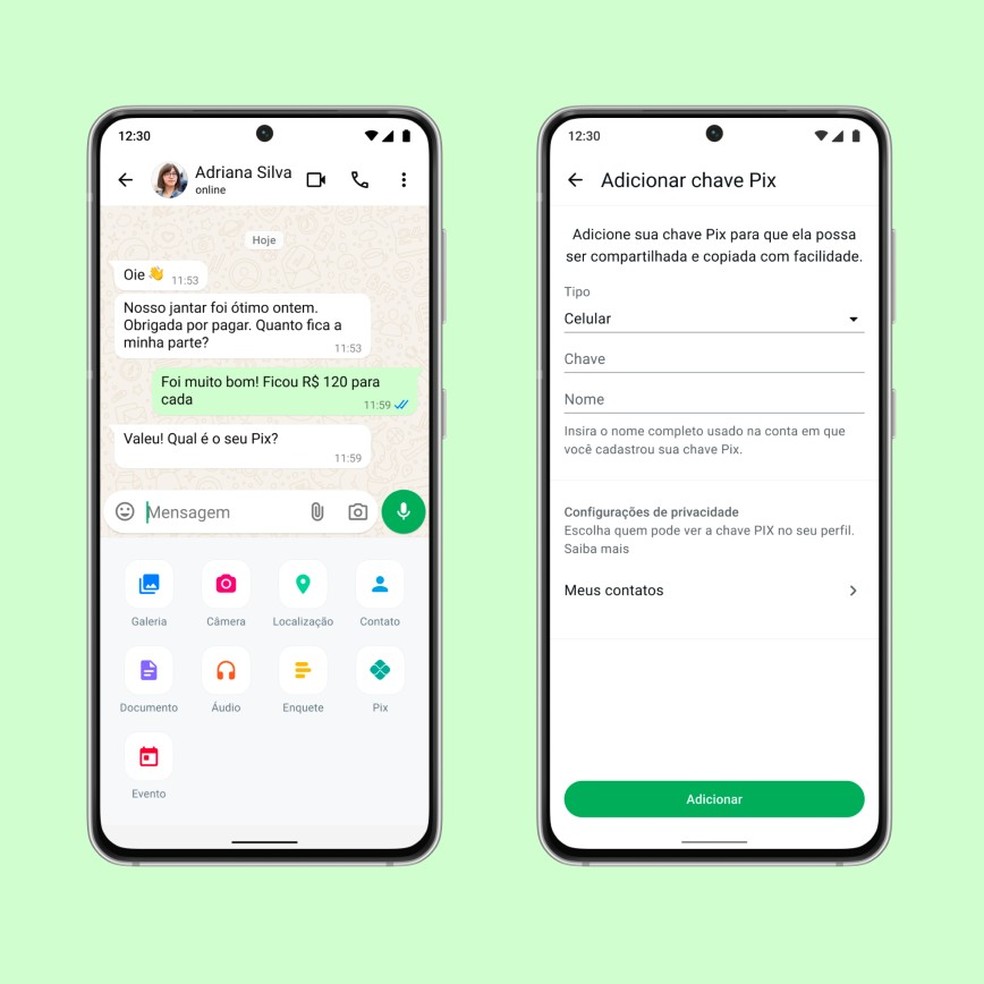 Como adicionar chave PIX no WhatsApp — Foto: Divulgação/WhatsApp