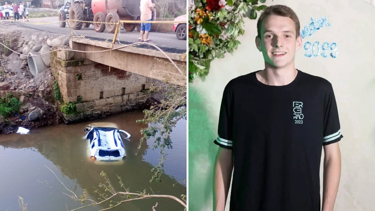 Jovem de 19 anos morre após carro cair de ponte no RS