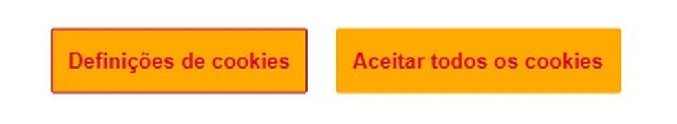 Com a entrada em vigor da LGPD, sites costumam apresentar mensagem sobre o gerenciamento de cookies com duas opções: aceitar todos (à dir) ou gerenciar — Foto: Reprodução