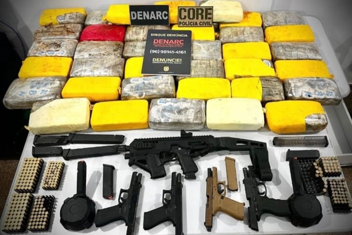 Operação apreende mais de 50 quilos de cocaína e armas usadas por facção do Amapá 