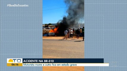 Motoristas morre carbonizado em acidente na BR-010 em Palmas