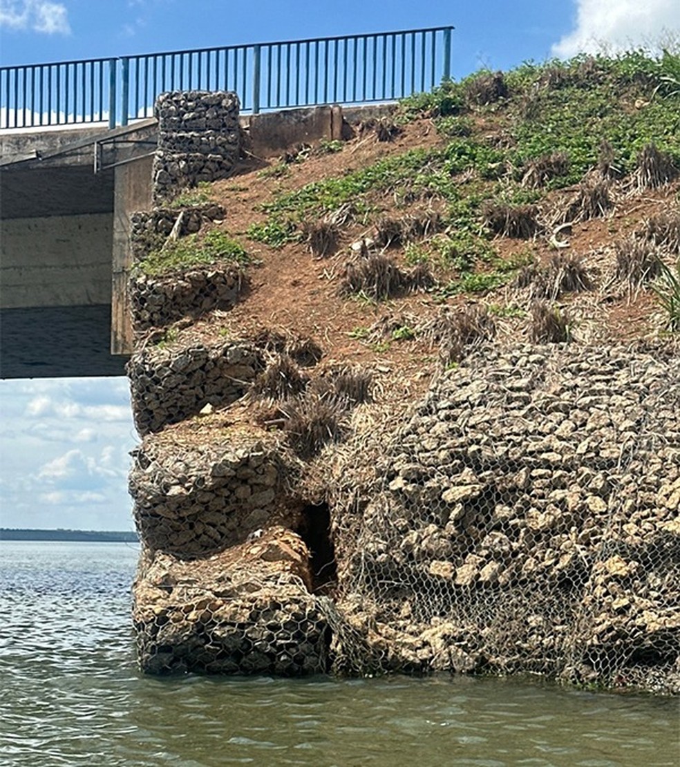 Problemas estruturais na ponte Governador José Wilson Siqueira Campos — Foto: Divulgação/TCE