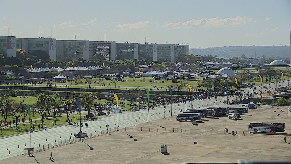 Esplanada dos Ministérios preparada para o desfile de 7 de Setembro, em imagem de arquivo  — Foto: TV Globo/Reprodução