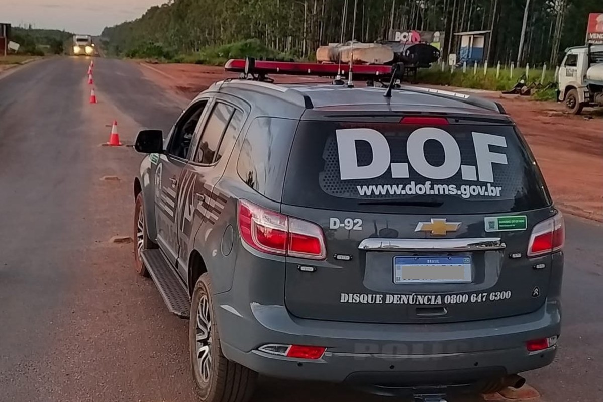 Policiais do DOF sofrem acidente na MS-379, em Dourados