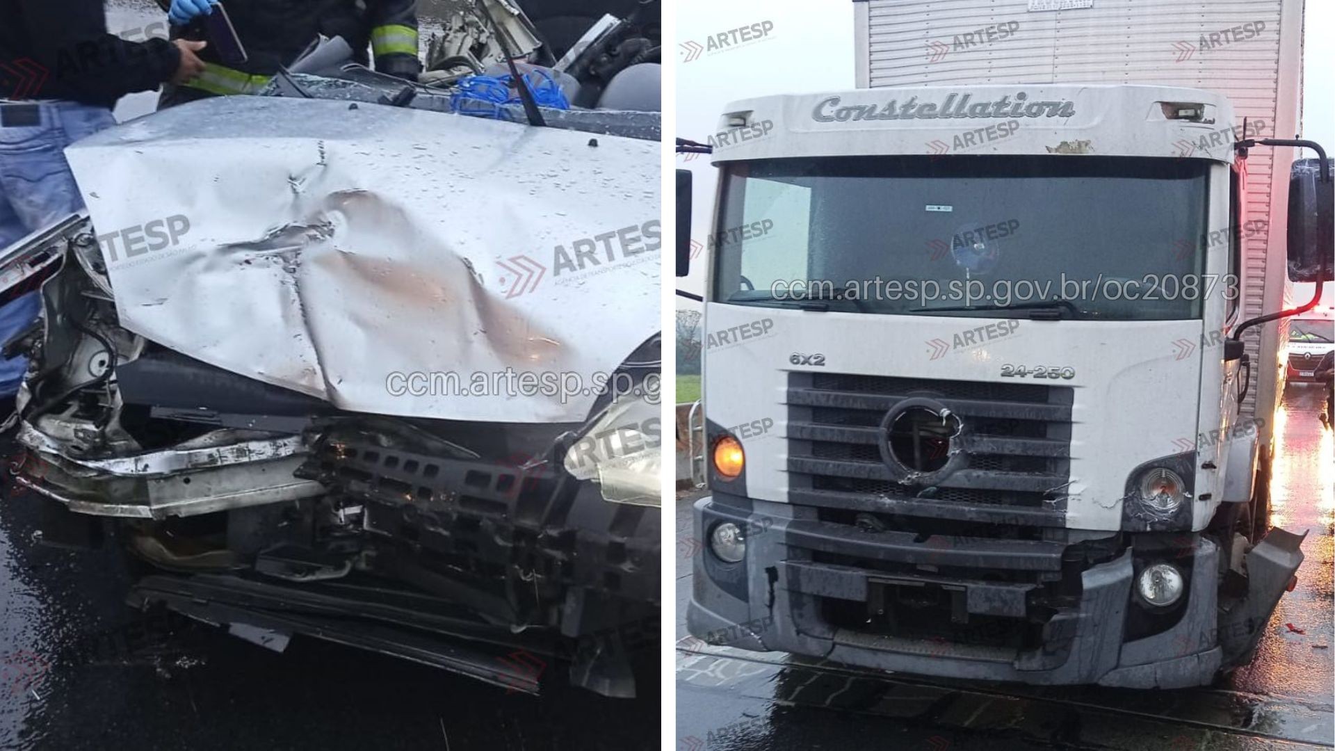 Batida entre dois carros e caminhão deixa mulher morta no Rodoanel