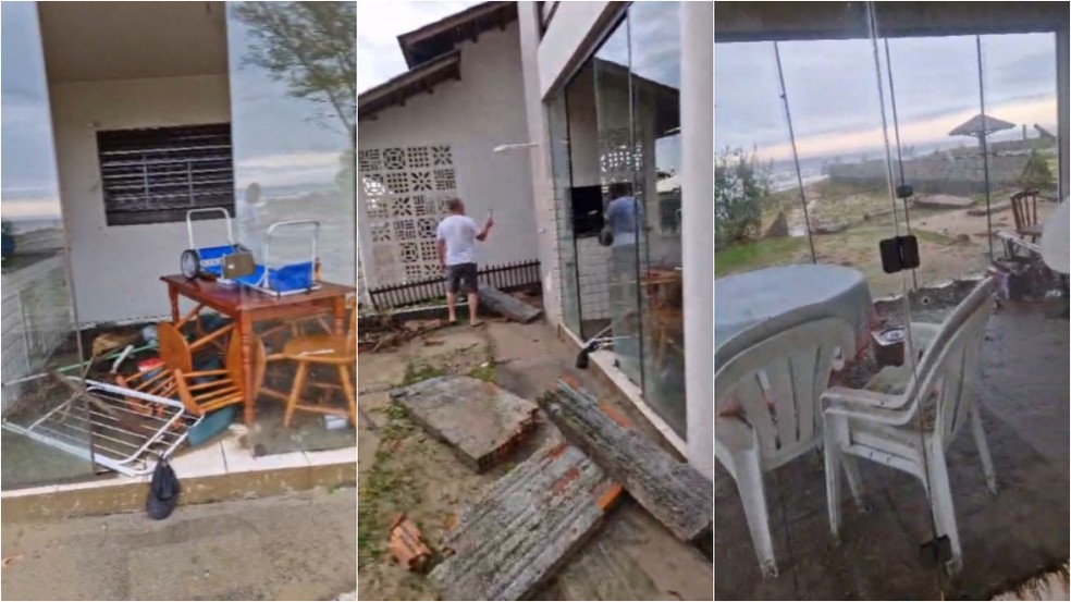 Tsunami meteorológico destrói muros e casas no Sul de SC; VÍDEOS — Foto: Defesa Civil/Divulgação