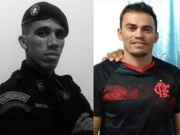Policiais do Bope Cleiton Serafim Gonçalves (esq.) e Heber Carvalho da Fonseca (dir.) foram mortos em megaoperação da polícia nesta terça-feira (28) — Foto: Reprodução