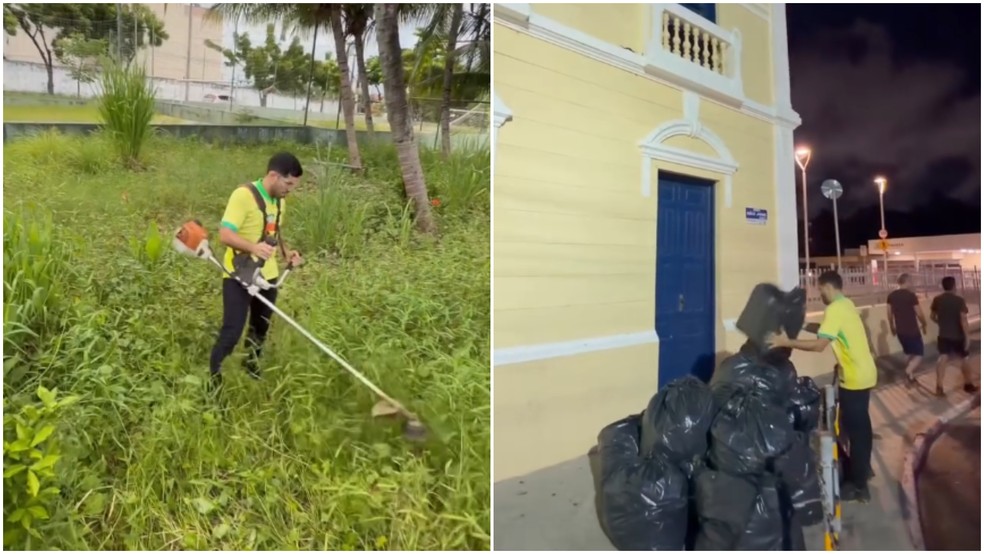 A Justiça do Ceará proibiu o deputado federal André Fernandes (PL-CE) de voltar a despejar lixo em prédios públicos de Fortaleza (CE) — Foto: Reprodução