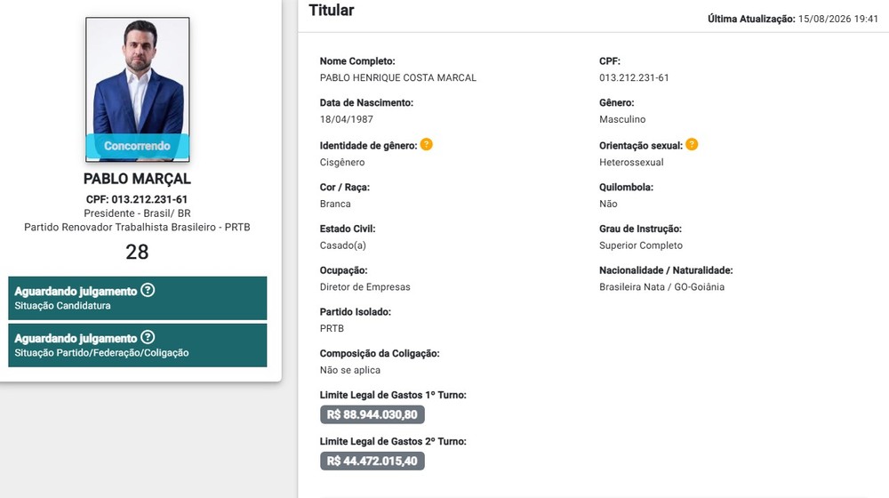 Pablo Marçal declara patrimônio de 7,4 bilhões de reais ao registrar candidatura no TSE