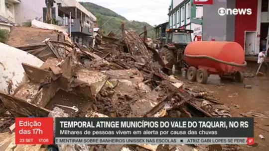 Temporal atinge municípios do Vale do Taquari, no Rio Grande do Sul - Programa: Jornal GloboNews 