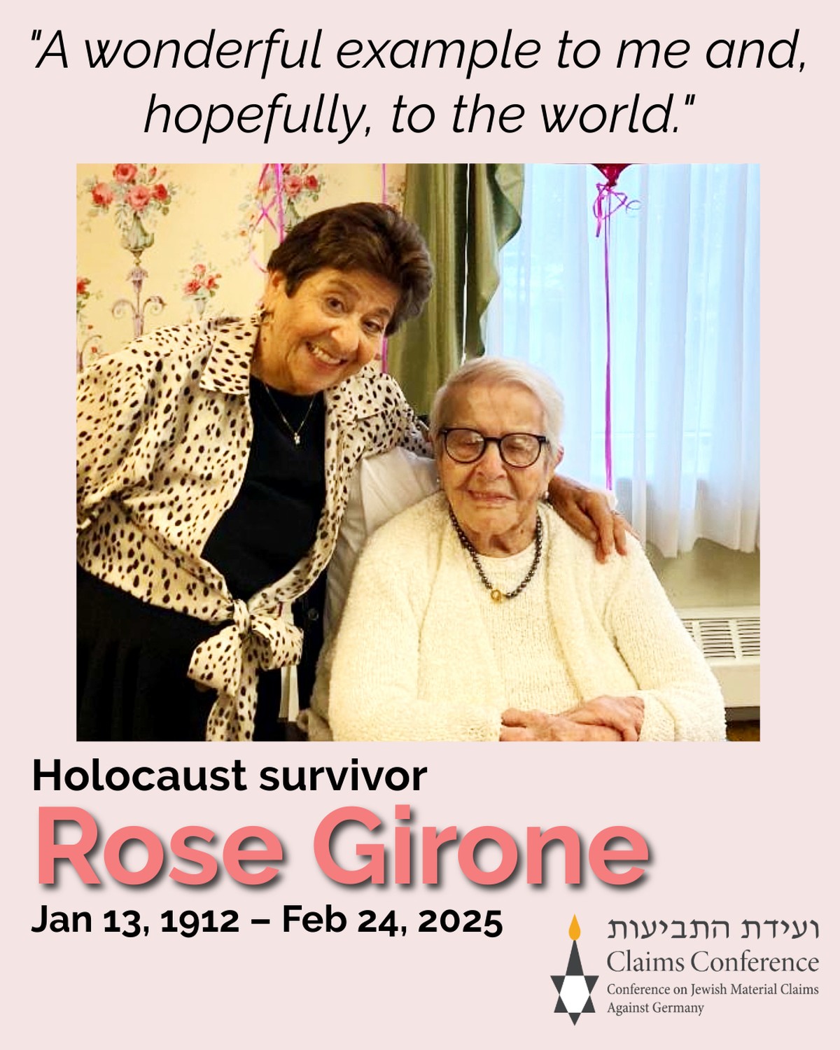 Sobrevivente mais velha do Holocausto morre aos 113 anos