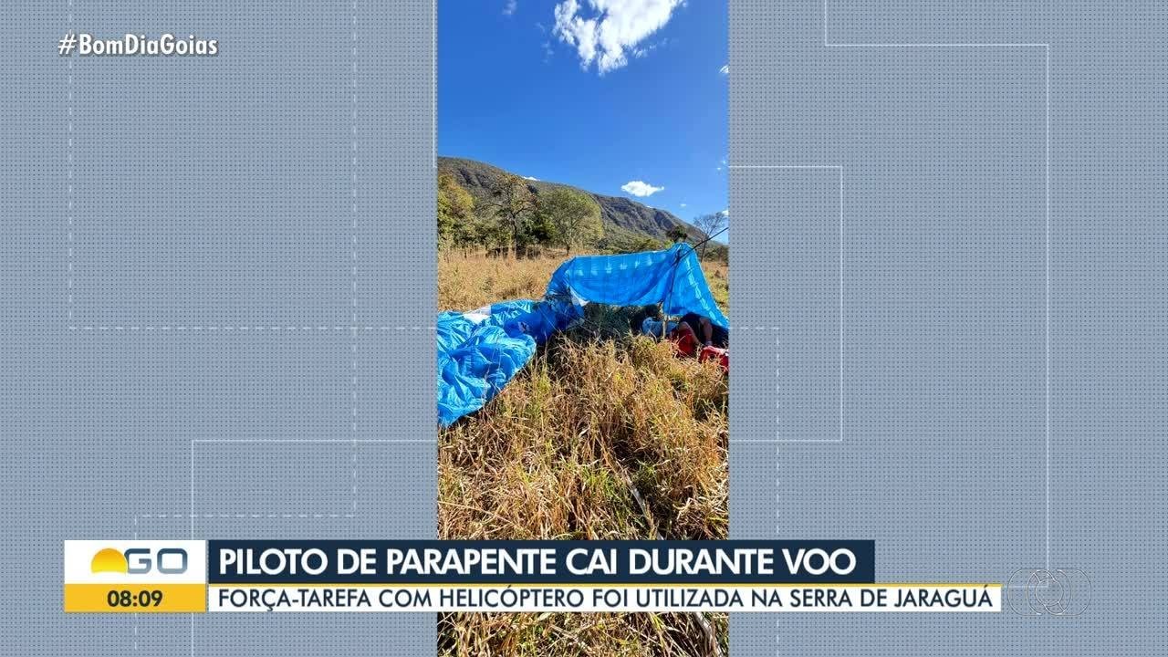 Piloto de parapente cai durante voo em Goiás