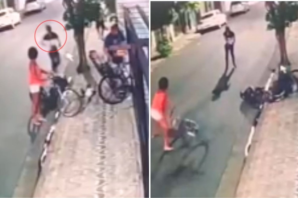 Homem com criança na cadeirinha de bicicleta é executado em SP — Foto: Reprodução