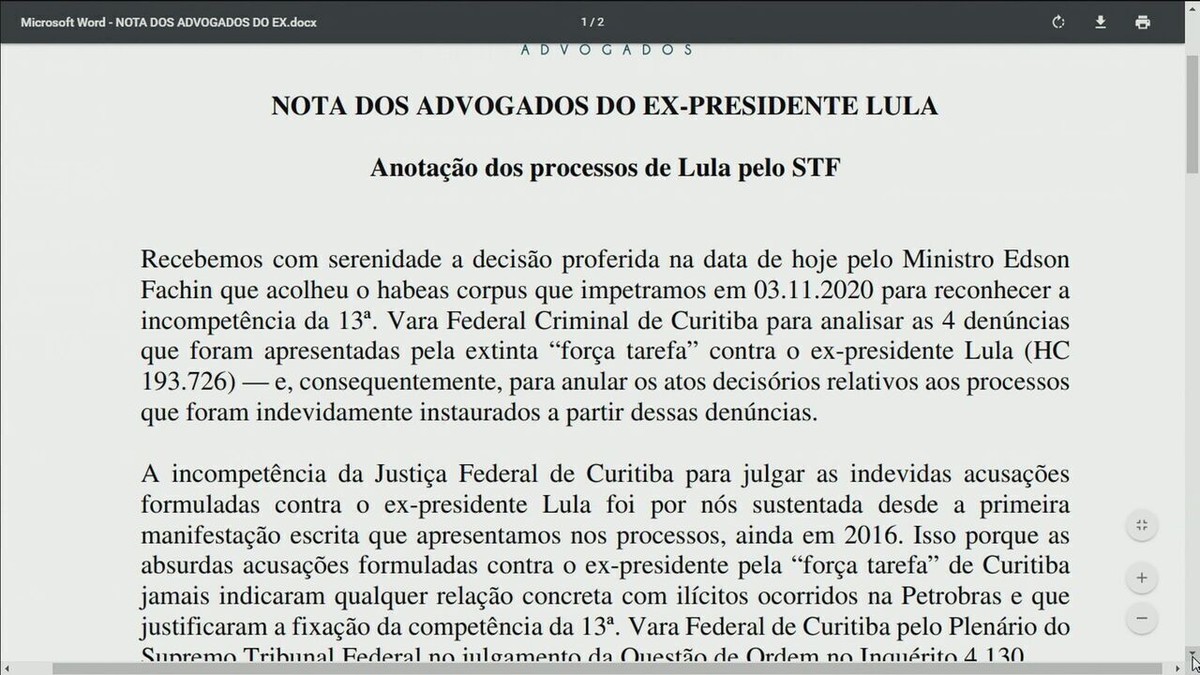 Manifestação contra a Lava Jato por parte da defesa de Lula, PDF, Luiz  Inácio Lula da Silva