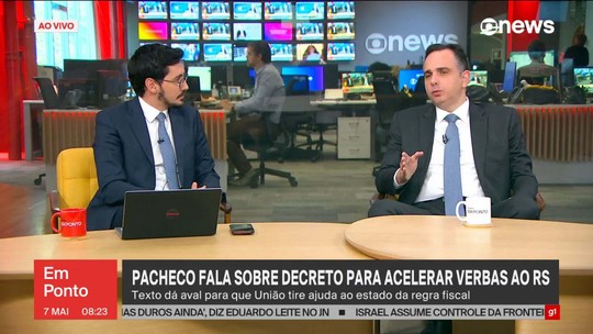 Pacheco fala sobre acelerar verbas para o Rio Grande do Sul: 'Situação é anormal e impõe soluções atípicas' - Programa: GloboNews em Ponto 