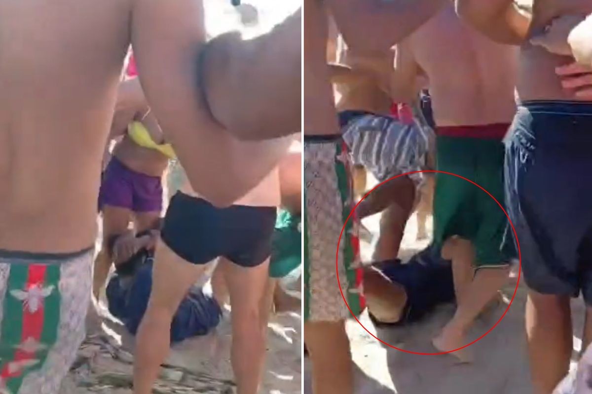 Adolescente é agredido por banhistas após furtar celular em praia de SP; VÍDEO