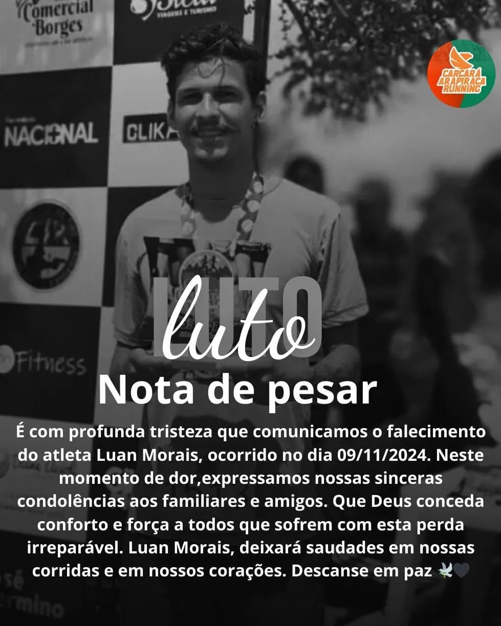 Atleta de corrida de rua morre em acidente de motocicleta em Arapiraca 