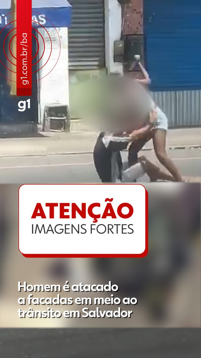 VÍDEO: homem é esfaqueado em briga no meio do trânsito em Salvador