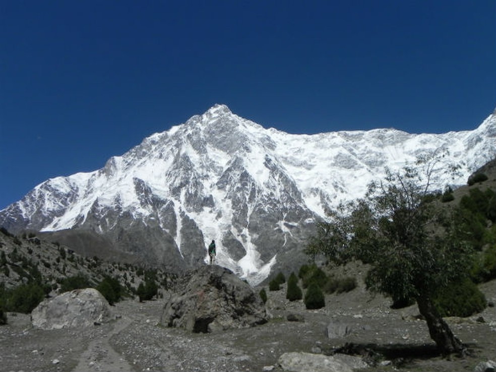 Foto mostra Nanga Parbat, nona maior montanha do mundo, localizada no Paquistão — Foto: Bianca Soprana