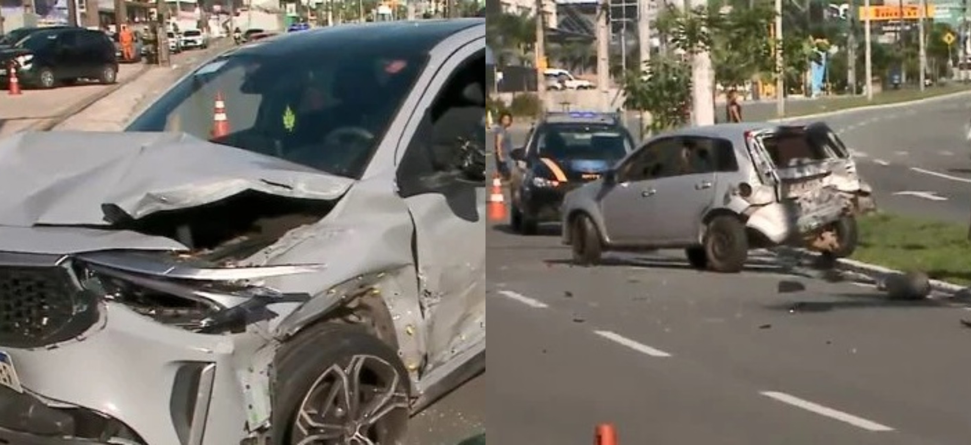 Mulher fica ferida em acidente envolvendo dois veículos na Avenida dos Holandeses, em São Luís