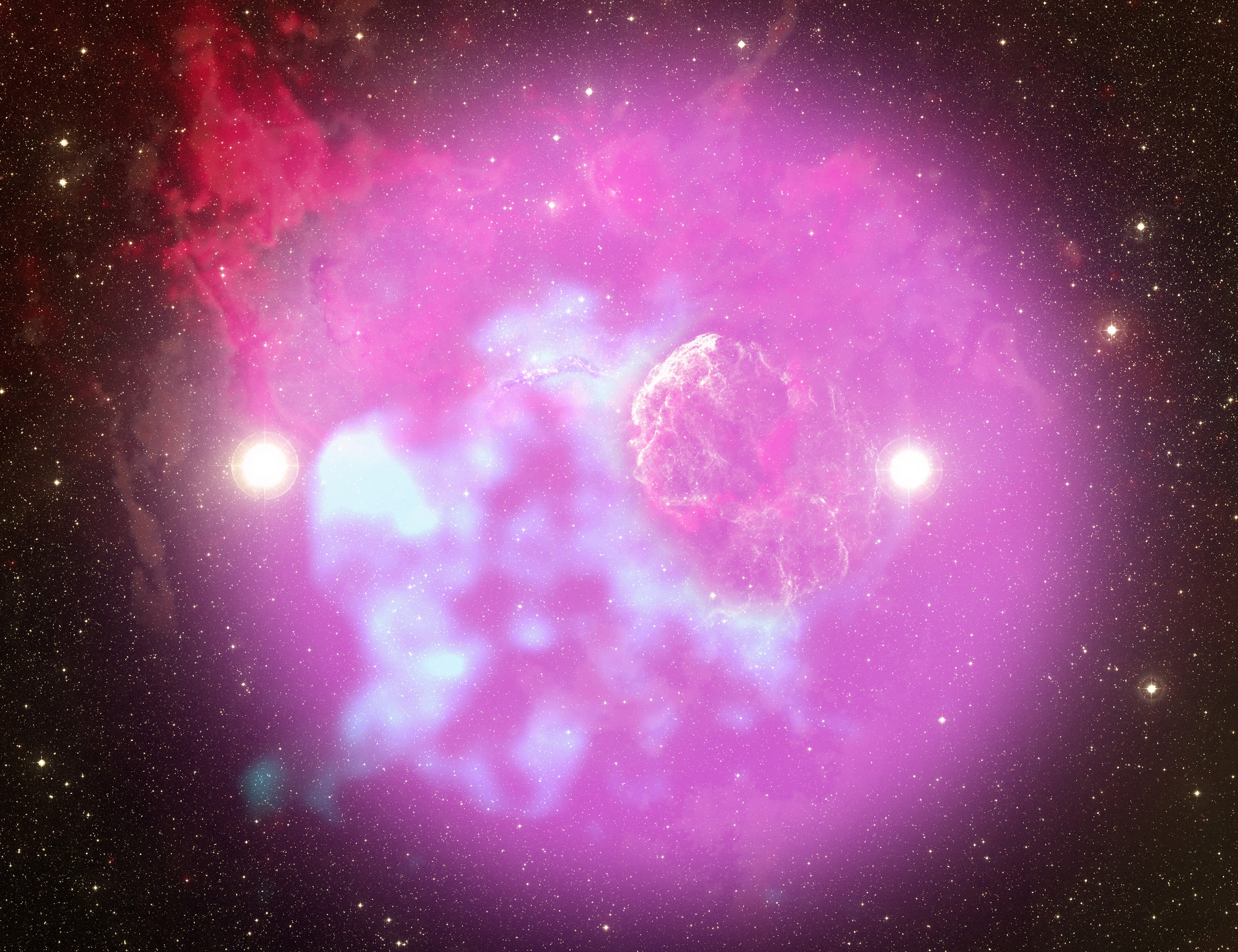 Estrelas em par explodem como supernovas em descoberta surpreendente