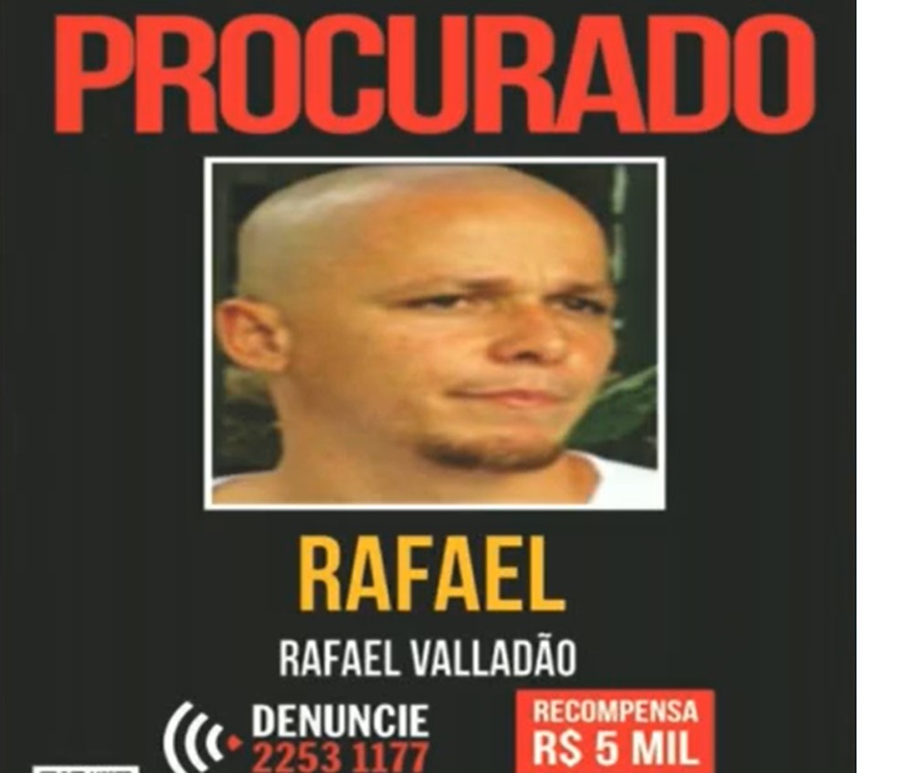 Polícia ofereceu R$ 5 mil para queo suspeito fosse encontrado — Foto: Redes sociais