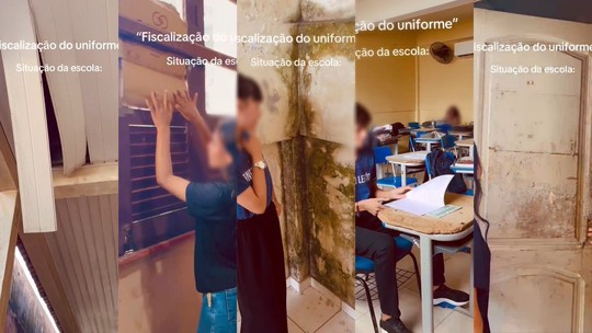 Alunos de escola pública no Pará mostram cotidiano com falta de água, forro cedendo, janelas improvisadas e salas que viraram depósitos - Segundo a Seduc, a Escola Estadual Cônego Leitão está no cronograma de reforma, que ainda não começou.