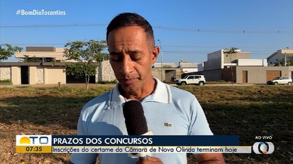 Inscrições para concursos de Nova Olinda e Peixe encerram hoje
