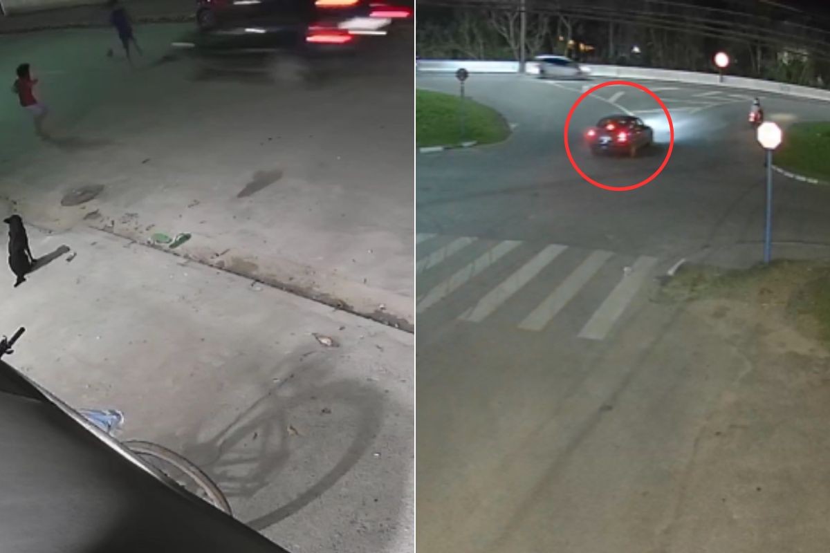 Novas imagens mostram motorista fugindo após atropelar menino que corria atrás de bola no litoral de SP