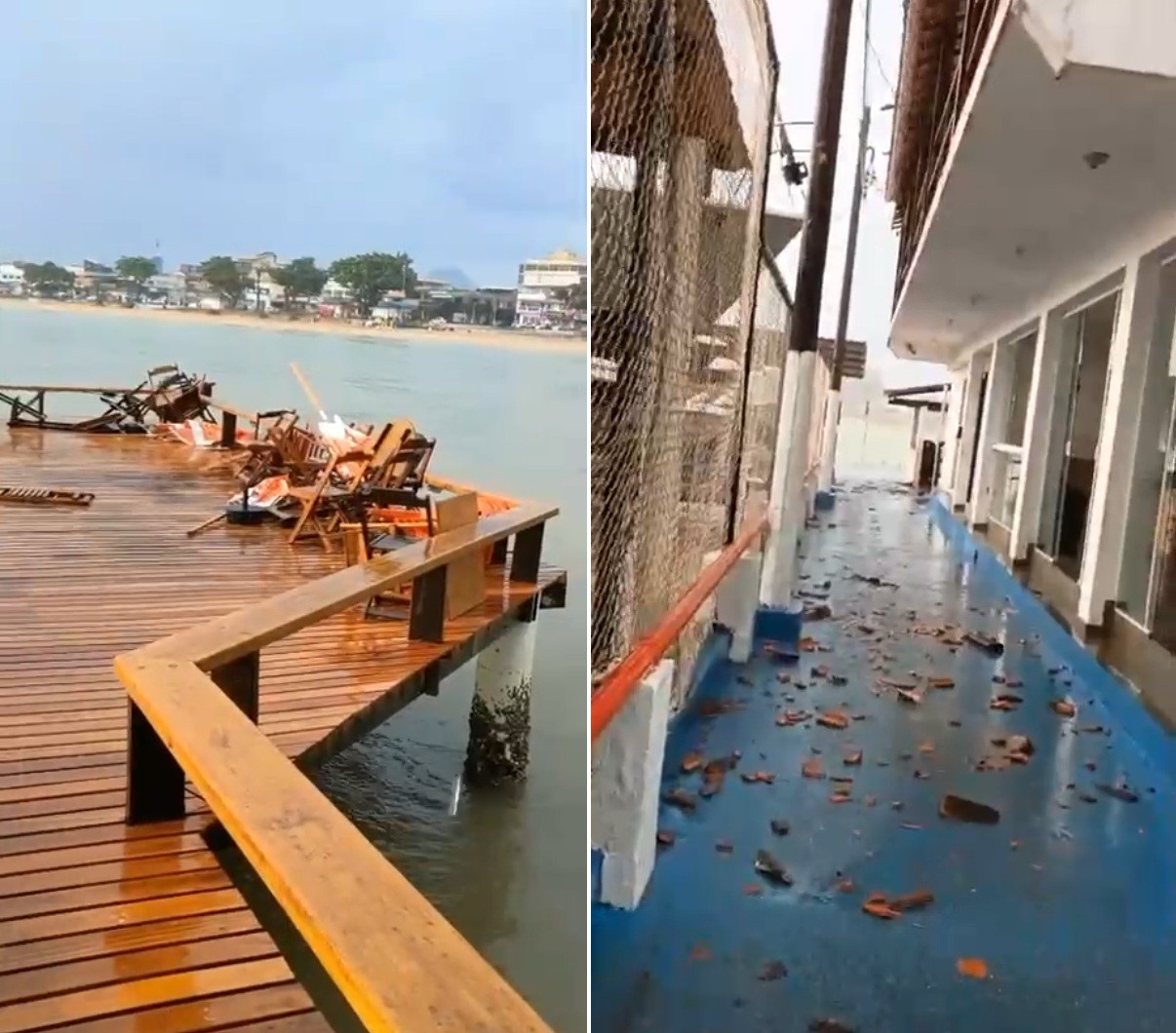 Temporal com ventos de 80 km/h causa estragos em Rio das Ostras