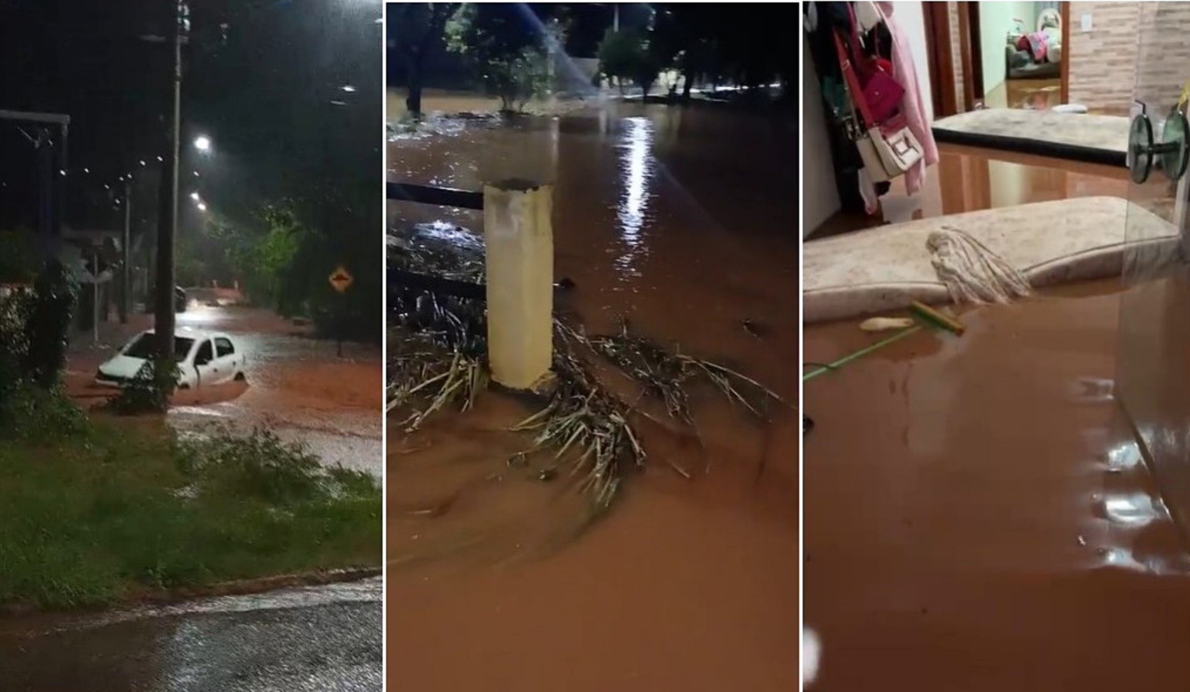 Alagamento após transbordamento de córrego em Conceição da Aparecida