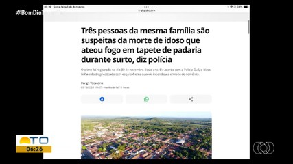 g1 Tocantins: familiares são investigados por suspeita de matar idoso após surto psicótico