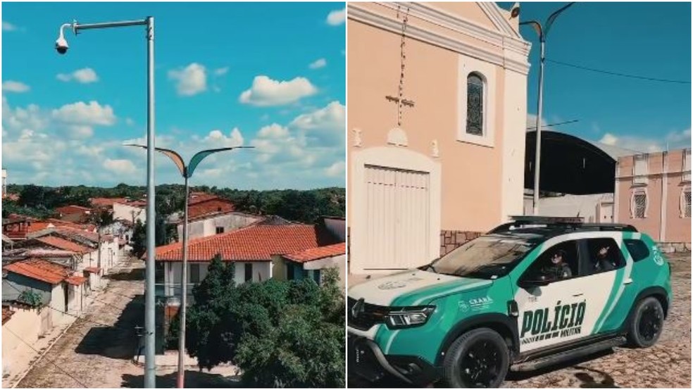 Seis câmeras de viodeomonitoramento foram implantadas no distrito, que conta com um efetivo de 143 policiais militares na região. — Foto: Prefeitura de Morada Nova/ Arquivo pessoal