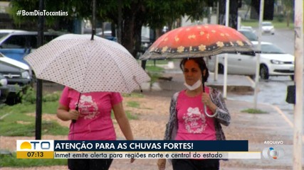 Alertas de chuvas intensas são emitidos para cidades do Tocantins