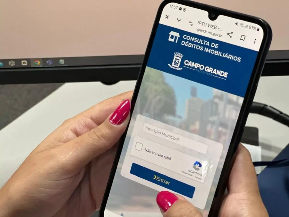 Consulta de débitos do IPTU em Campo Grande. — Foto: TV Morena/Reprodução
