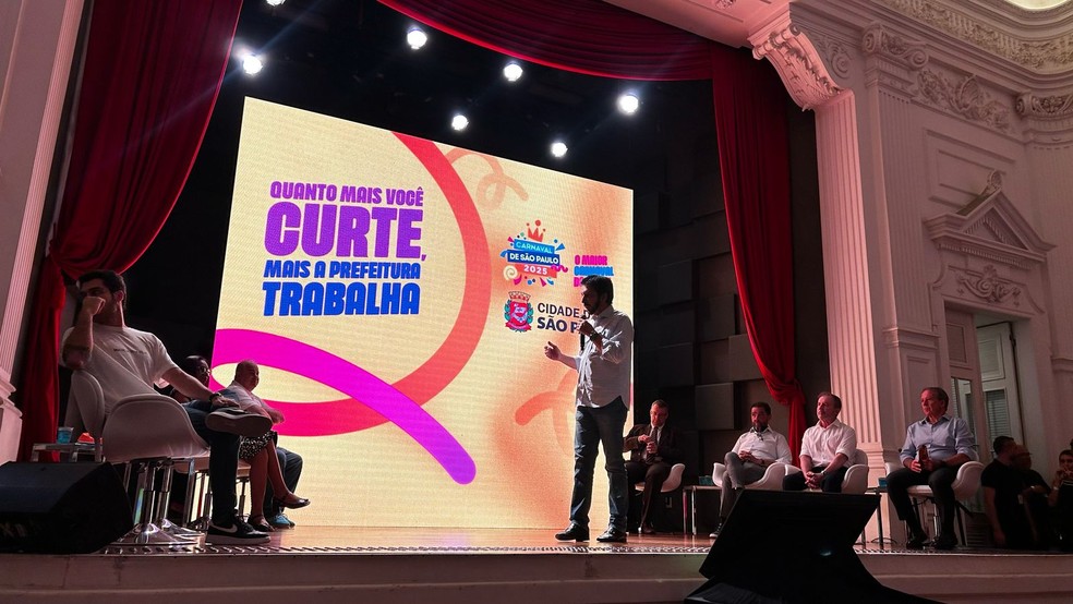 Ricardo Nunes anuncia medidas de organização para o carnaval de SP — Foto: Letícia Dauer/g1