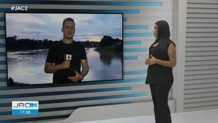 Repórer Pedro Marcelo atualiza o nível do Rio Acre neste sábado (18) na capital acreana