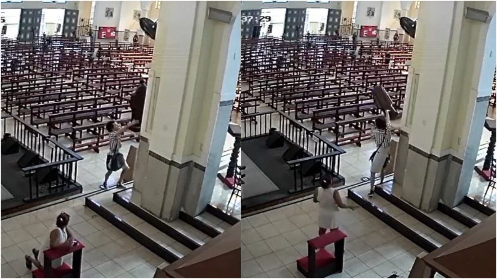 Homem invade igreja e derruba imagem centenária em Fortaleza; vídeo