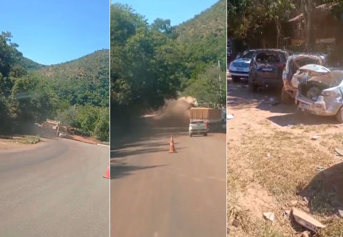 Caminhão desce ribanceira de serra em Taquaruçu; VÍDEO
