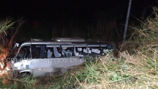 Micro-ônibus capota em rodovia de SP e deixa ao menos 3 mortos