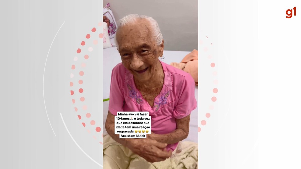 Cícera Barbosa do Nascimento, moradora de Mantenópolis, no Espírito Santo, tem 103 anos. — Foto: Reprodução