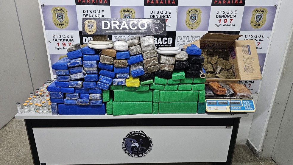 Polícia Civil apreende cerca de 100 kg em drogas — Foto: Polícia Civil/Divulgação