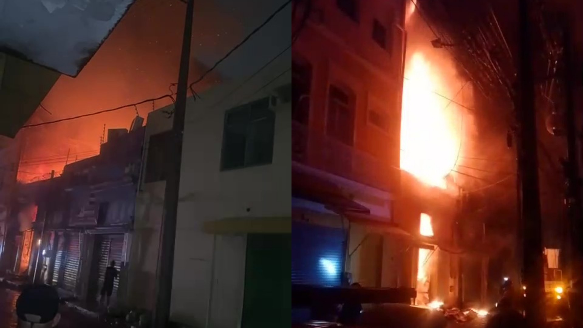 Prédio do antigo Cine Glória pega fogo no Centro do Recife; VÍDEO