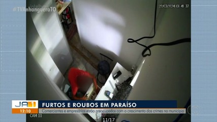 Crescimento de furtos e roubos em Paraíso deixa comerciantes preocupados