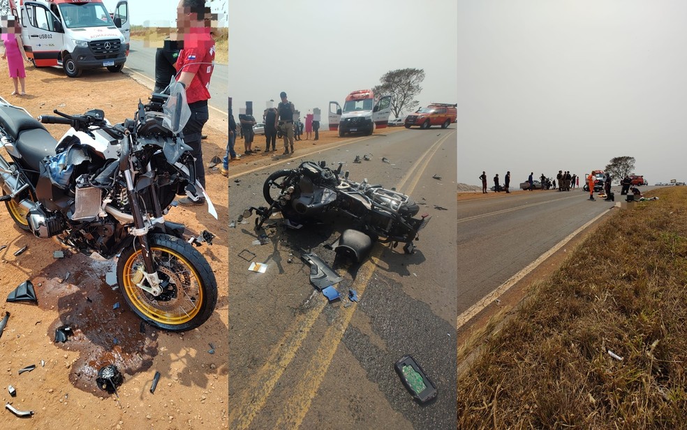 Policial militar aposentado morre e dois ficam feridos após acidente entre duas motos em Serrania — Foto: Polícia Militar Rodoviária