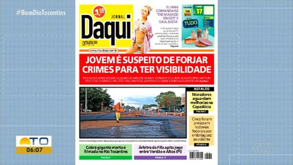 Jovem suspeito de planejar crimes é destaque no Jornal Daqui