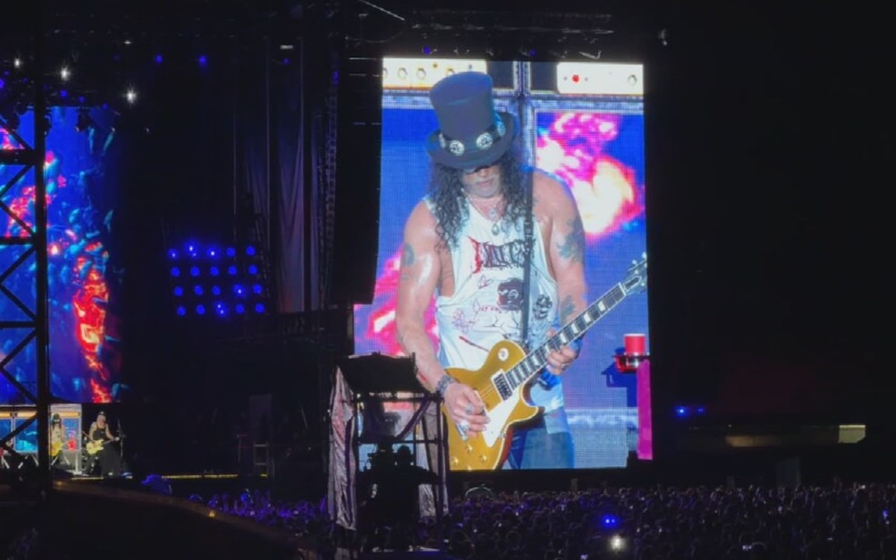 Banda Guns N’ Roses faz show inédito em São José do Rio Preto (SP) — Foto: TV TEM/Reprodução