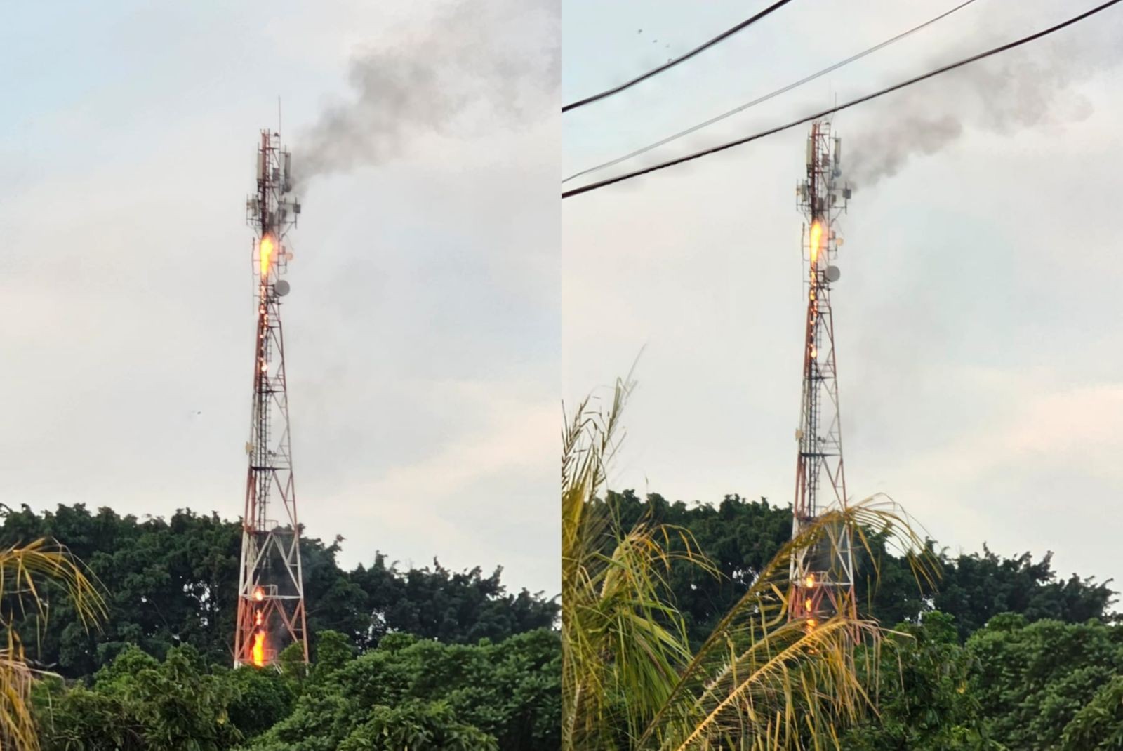 Incêndio atinge torre de comunicação na zona norte de Sorocaba