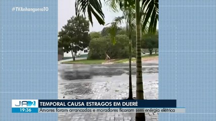 Chuva e rajadas de vento causam estragos em Dueré; confira