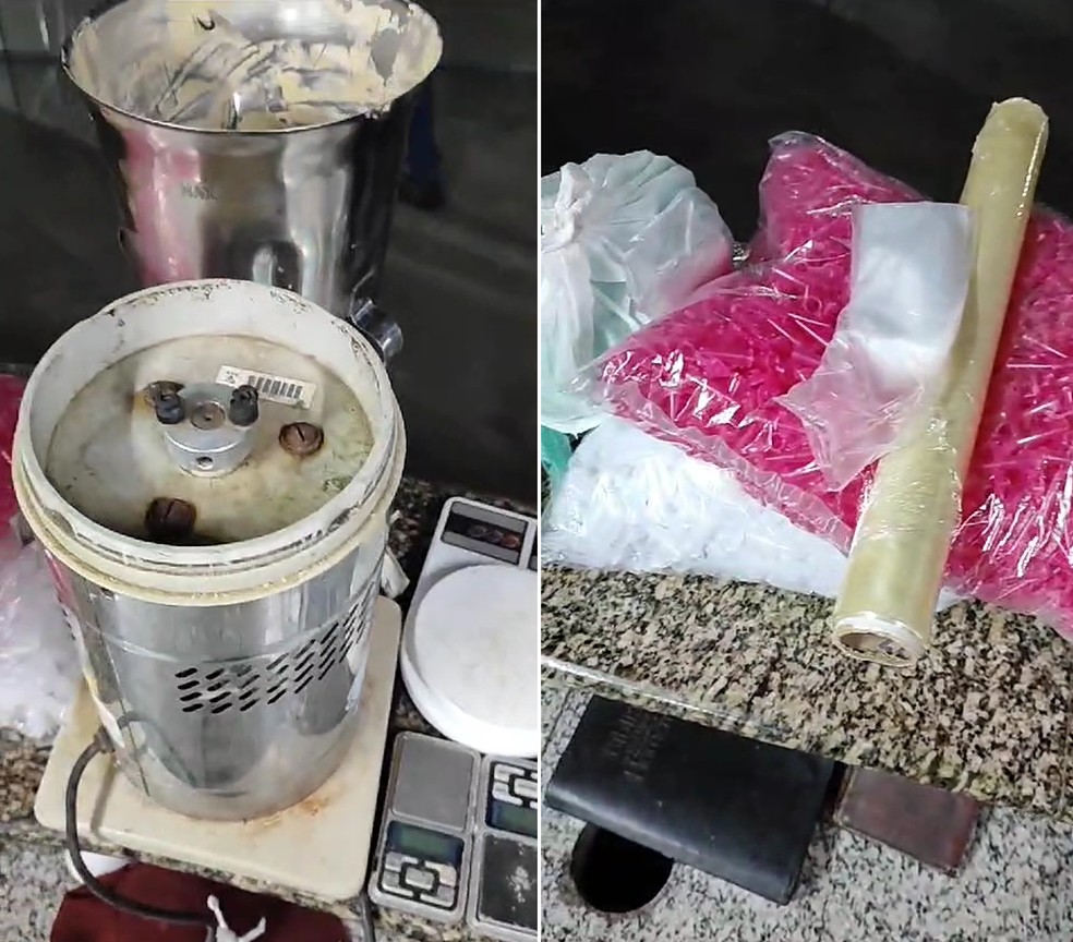 Local da apreensão, em Campos, funcionava como 'laboratório' para o tráfico de drogas — Foto: PM